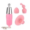 Розовый вибратор-брелок с 3 сменными насадками фото 1 — pink-kiss