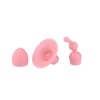 Розовый вибратор-брелок с 3 сменными насадками фото 6 — pink-kiss