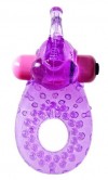 Фиолетовое эрекционное виброкольцо с коготком фото 1 — pink-kiss