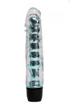Прозрачно-голубой вибратор с пупырышками - 17,5 см. фото 1 — pink-kiss