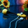 Черно-желтый двусторонний вибратор Sunflower - 20 см. фото 7 — pink-kiss