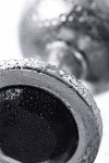 Большая серебристая анальная втулка с чёрным кристаллом - 8,5 см. фото 10 — pink-kiss
