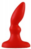 Красная изогнутая анальная пробка - 10 см. фото 1 — pink-kiss