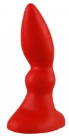 Красная изогнутая анальная пробка - 10 см. фото 3 — pink-kiss