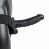 Черный реалистичный страпон-фаллопротез с мошонкой - 18 см. фото 3 — pink-kiss