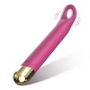 Розовый вибратор с отверстием для стимуляции клитора - 18,2 см. фото 1 — pink-kiss