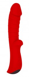 Красный вибромассажер 5" Silicone Wild Passion - 19,1 см. фото 1 — pink-kiss