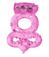 Розовое эрекционное кольцо с вибратором и подхватом фото 1 — pink-kiss