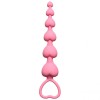 Розовая анальная цепочка Heart's Beads Pink - 18 см. фото 1 — pink-kiss