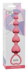 Розовая анальная цепочка Heart's Beads Pink - 18 см. фото 2 — pink-kiss
