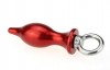 Красная металлическая анальная пробка с кольцом - 7 см. фото 1 — pink-kiss