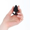 Черная силиконовая анальная пробка Soft-touch - 5,3 см. фото 3 — pink-kiss