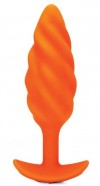 Оранжевый спиральный анальный виброплаг Swirl - 13,5 см. фото 1 — pink-kiss