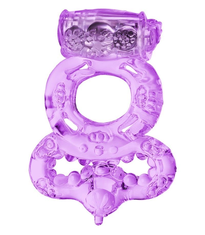 Фиолетовое виброкольцо с подхватом фото 1 — pink-kiss