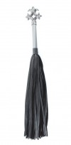 Черная плеть из натуральной кожи Gray в готическом стиле - 63 см. фото 3 — pink-kiss