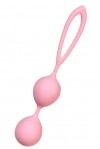 Розовые силиконовые вагинальные шарики с ограничителем-петелькой фото 1 — pink-kiss