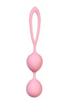 Розовые силиконовые вагинальные шарики с ограничителем-петелькой фото 2 — pink-kiss