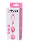 Розовые силиконовые вагинальные шарики с ограничителем-петелькой фото 4 — pink-kiss