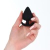 Черная силиконовая анальная пробка Soft-touch - 6,7 см. фото 3 — pink-kiss