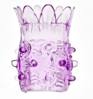 Фиолетовая насадка на фаллос с шипами в виде ананаса фото 1 — pink-kiss