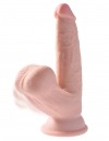 Телесный фаллоимитатор на присоске 6 Triple Density с подвижной мошонкой - 15,2 см. фото 1 — pink-kiss