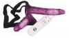 Страпон с вибрацией и вагинальной пробкой STRAP ON DUO - 18 см. фото 1 — pink-kiss