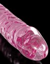 Розовый стеклянный фаллоимитатор Icicles №86 с силиконовой присоской - 17 см. фото 3 — pink-kiss