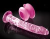 Розовый стеклянный фаллоимитатор Icicles №86 с силиконовой присоской - 17 см. фото 4 — pink-kiss