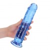 Синий фаллоимитатор Crystal Clear на присоске - 25 см. фото 4 — pink-kiss