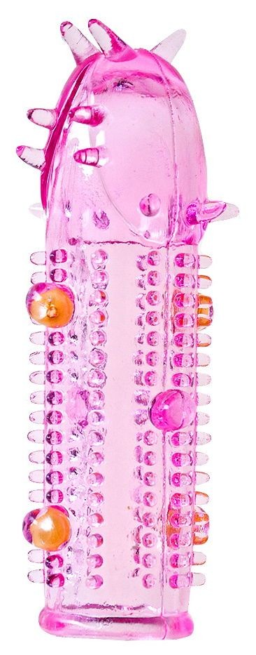 Розовая насадка на пенис с закрытой головкой - 11,5 см. фото 1 — pink-kiss