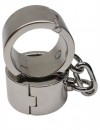 Серебристые металлические гладкие наручники фото 1 — pink-kiss