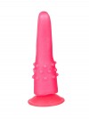 Розовый стимулятор с раздвоенным кончиком - 16 см. фото 3 — pink-kiss
