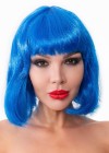 Синий парик-каре с челкой фото 1 — pink-kiss