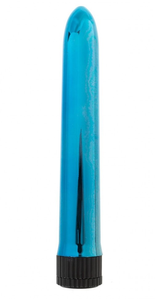 Голубой классический вибратор - 18 см. фото 1 — pink-kiss