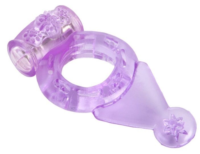 Фиолетовое виброкольцо с хвостом фото 1 — pink-kiss