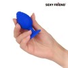 Синяя силиконовая анальная втулка - 7 см. фото 4 — pink-kiss