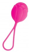 Розовый рельефный вагинальный шарик со шнурком фото 1 — pink-kiss