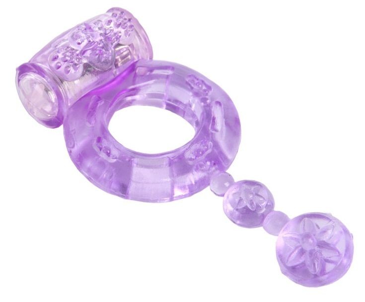 Фиолетовое эрекционное кольцо с вибратором фото 1 — pink-kiss
