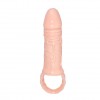 Телесная насадка удлинитель с подхватом мошонки - 15 см. фото 2 — pink-kiss