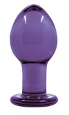 Фиолетовая стеклянная анальная пробка Crystal Medium - 7,6 см. фото 1 — pink-kiss