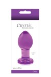 Фиолетовая стеклянная анальная пробка Crystal Medium - 7,6 см. фото 2 — pink-kiss