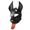 Черная кожаная маска  Дог  с красным языком фото 2 — pink-kiss