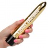 Золотистый классический вибратор Naughty Bits Gold Dicker Personal Vibrator - 19 см. фото 3 — pink-kiss