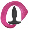 Черная анальная пробка с розовым хвостом Silicone Anal Plug with Pony Tail фото 1 — pink-kiss