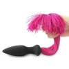 Черная анальная пробка с розовым хвостом Silicone Anal Plug with Pony Tail фото 4 — pink-kiss