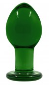 Зеленая стеклянная анальная пробка Crystal Medium - 7,5 см. фото 1 — pink-kiss