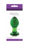 Зеленая стеклянная анальная пробка Crystal Medium - 7,5 см. фото 2 — pink-kiss
