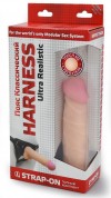 Страпон Harness из двух предметов: регулируемые трусики и насадка-фаллос - 17,5 см. фото 2 — pink-kiss