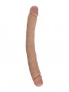 Двусторонний телесный фаллоимитатор REAL - 33 см. фото 1 — pink-kiss