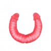 Розовый двусторонний гнущийся фаллоимитатор - 36 см. фото 3 — pink-kiss